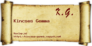 Kincses Gemma névjegykártya